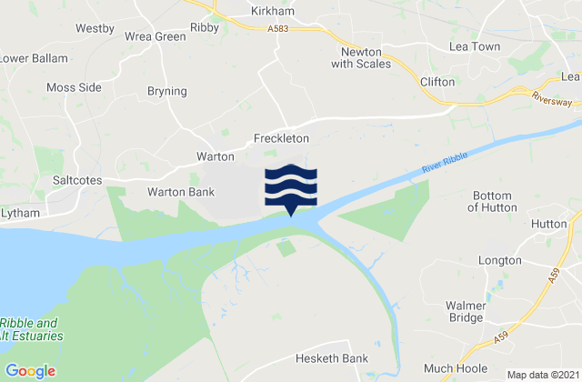 Mapa de mareas Freckleton, United Kingdom