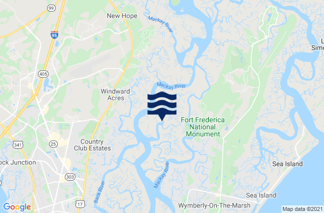 Mapa de mareas Frederica River, United States