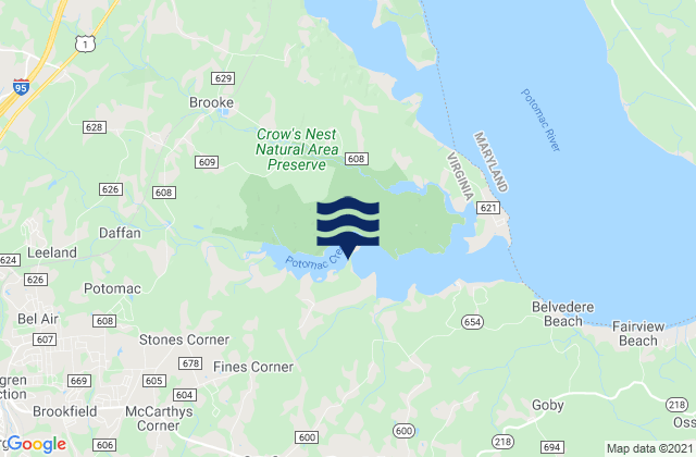 Mapa de mareas Fredericksburg Rappahannock River, United States