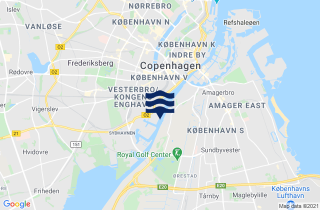 Mapa de mareas Frederiksberg, Denmark