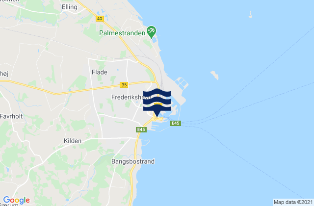 Mapa de mareas Frederikshavn, Denmark