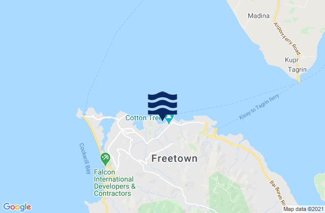 Mapa de mareas Freetown, Sierra Leone