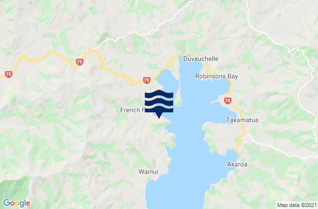 Mapa de mareas French Farm Bay, New Zealand
