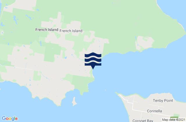Mapa de mareas French Island, Australia