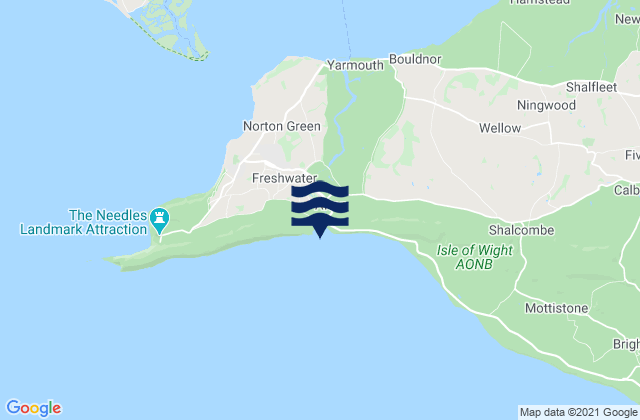 Mapa de mareas Freshwater Bay Beach, United Kingdom