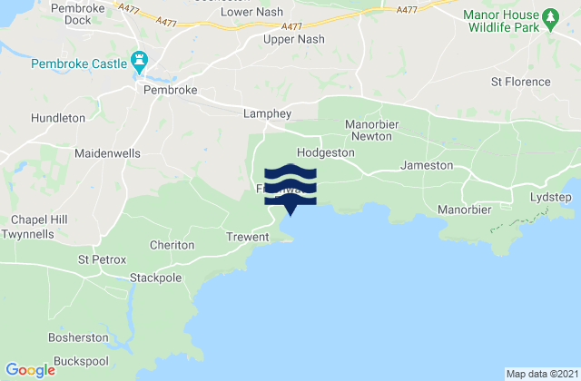 Mapa de mareas Freshwater East Beach, United Kingdom