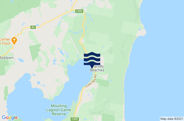 Mapa de mareas Friendly Beaches, Australia