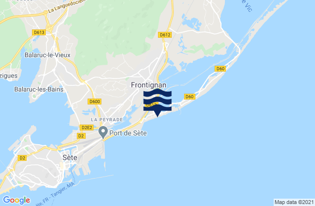 Mapa de mareas Frontignan, France