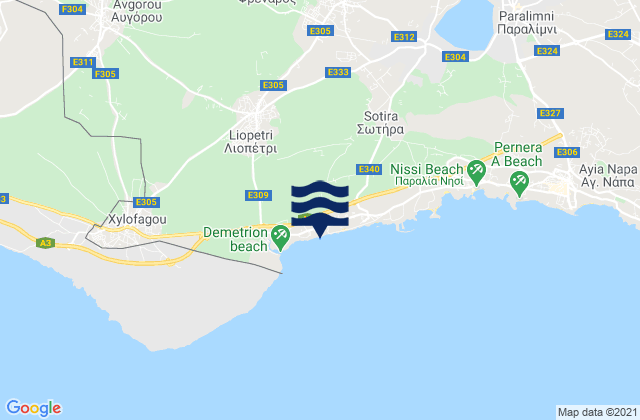 Mapa de mareas Frénaros, Cyprus