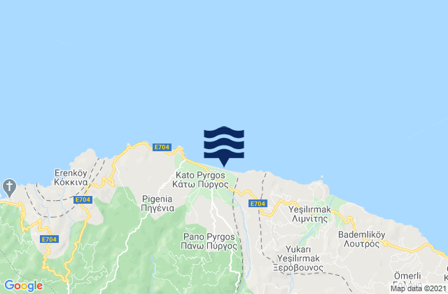 Mapa de mareas Fródisia, Cyprus