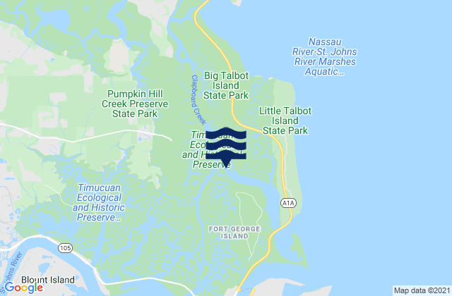 Mapa de mareas Ft. George River, United States