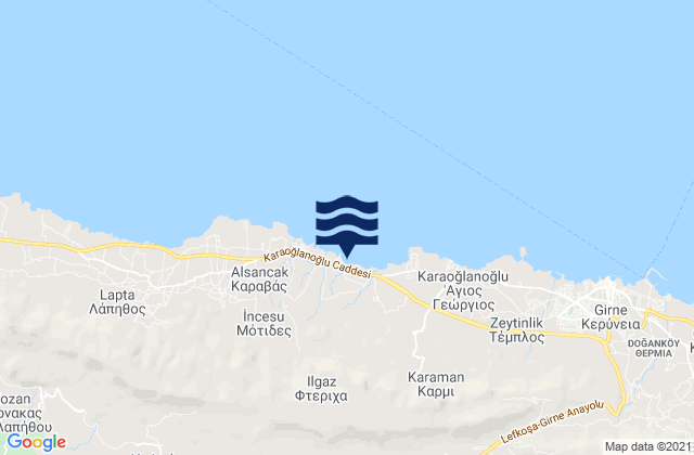 Mapa de mareas Ftéricha, Cyprus