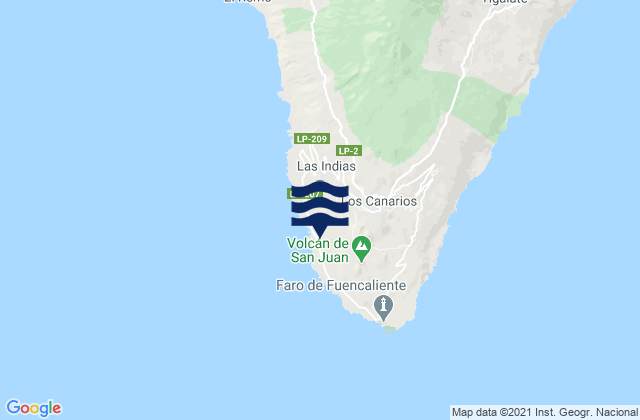 Mapa de mareas Fuencaliente de la Palma, Spain