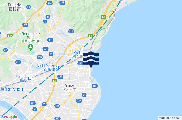 Mapa de mareas Fujieda, Japan