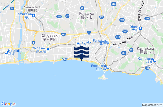Mapa de mareas Fujisawa Shi, Japan