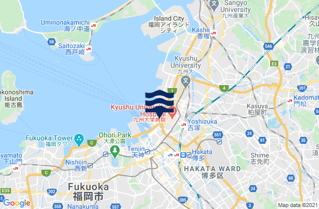 Mapa de mareas Fukuoka, Japan