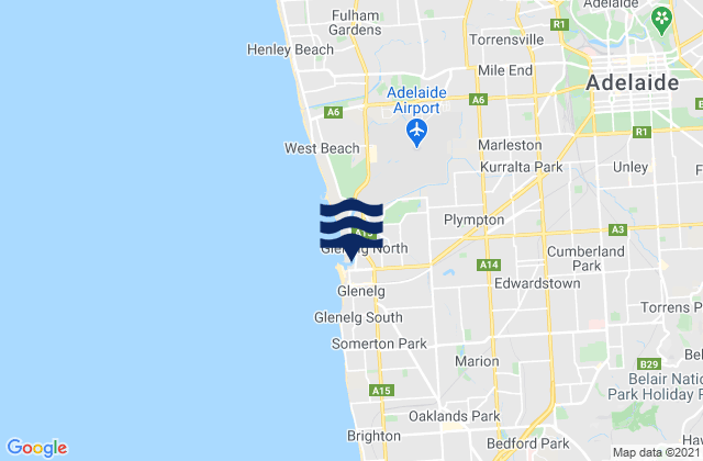 Mapa de mareas Fullarton, Australia