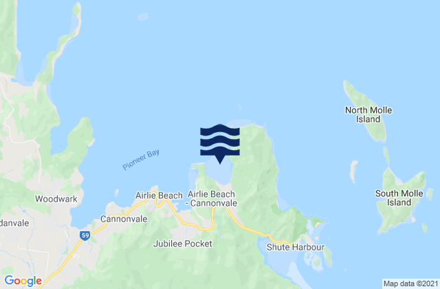 Mapa de mareas Funnel Bay, Australia