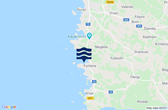 Mapa de mareas Funtana-Fontane, Croatia