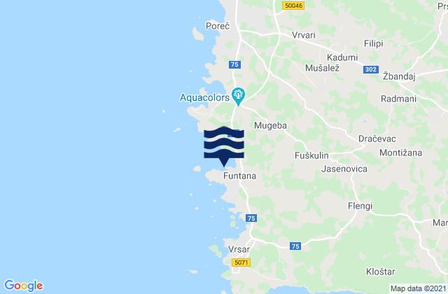Mapa de mareas Funtana, Croatia