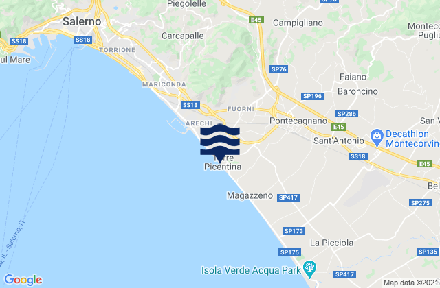 Mapa de mareas Fuorni, Italy