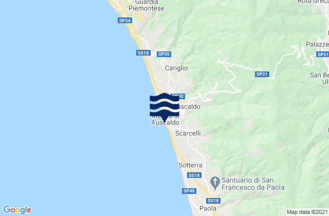 Mapa de mareas Fuscaldo, Italy
