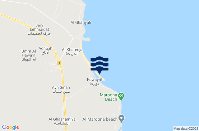 Mapa de mareas Fuwayriţ, Qatar