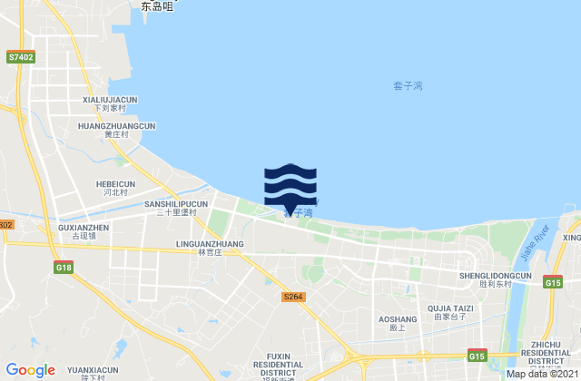 Mapa de mareas Fuxin, China