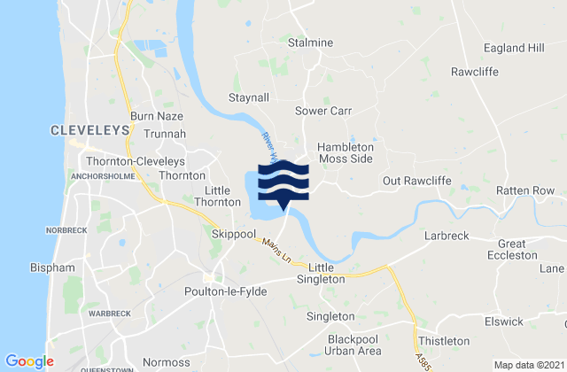 Mapa de mareas Fylde, United Kingdom