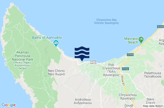 Mapa de mareas Fásli, Cyprus