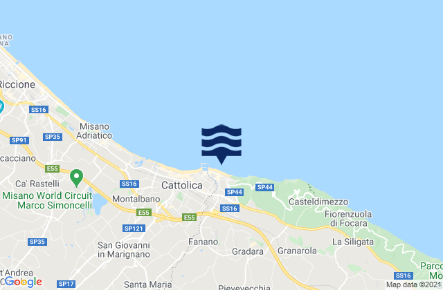 Mapa de mareas Gabicce Mare, Italy