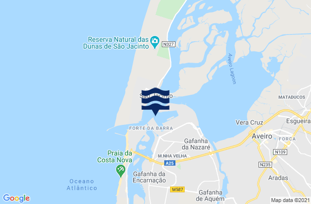 Mapa de mareas Gafanha da Nazaré, Portugal