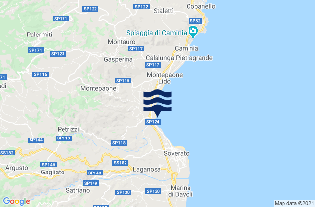 Mapa de mareas Gagliato, Italy