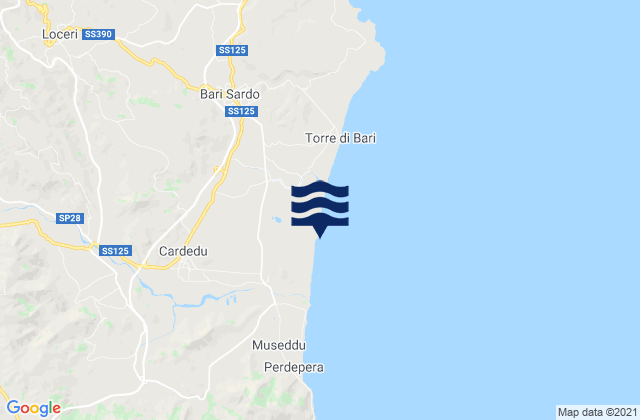 Mapa de mareas Gairo Sant'Elena, Italy