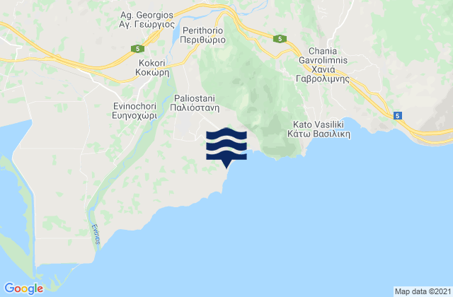 Mapa de mareas Galatás, Greece