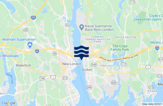Mapa de mareas Gales Ferry, United States