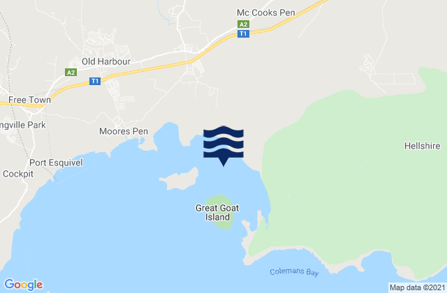 Mapa de mareas Galleon Harbour, Jamaica