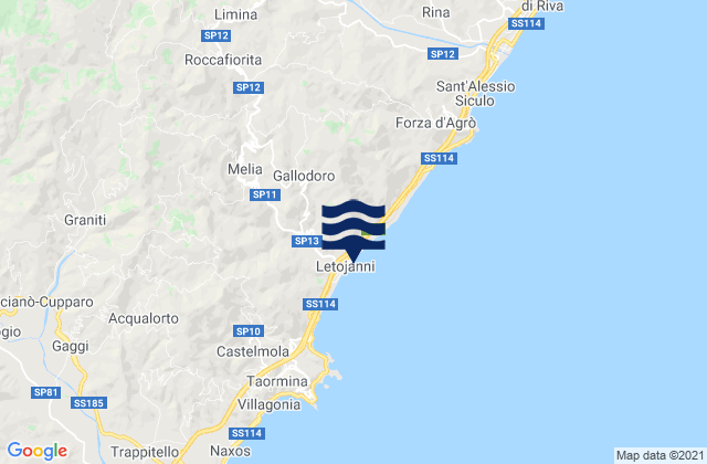 Mapa de mareas Gallodoro, Italy
