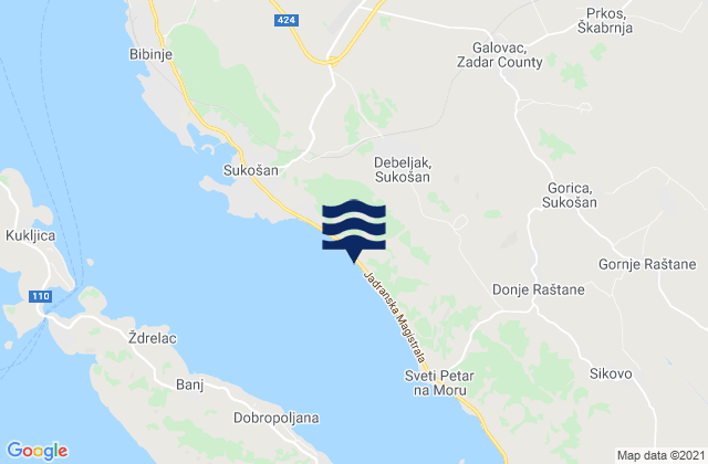 Mapa de mareas Galovac, Croatia