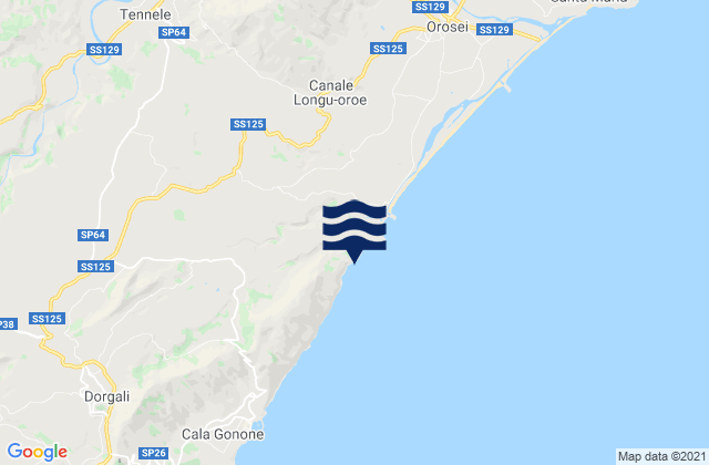 Mapa de mareas Galtellì, Italy