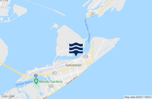 Mapa de mareas Galveston (Galveston Channel), United States