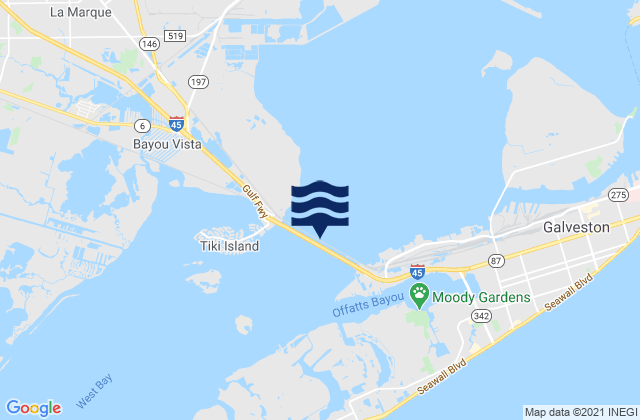 Mapa de mareas Galveston Causeway RR. bridge, United States