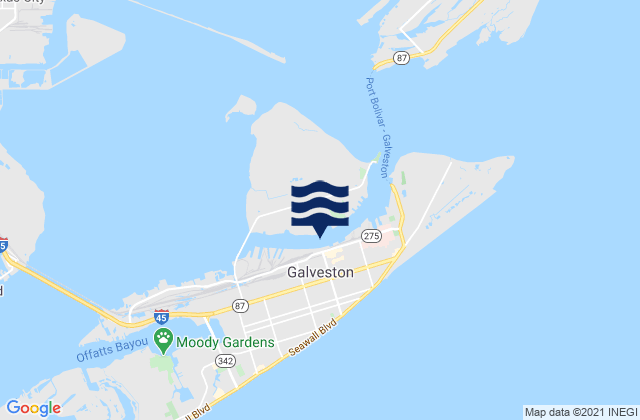 Mapa de mareas Galveston, United States