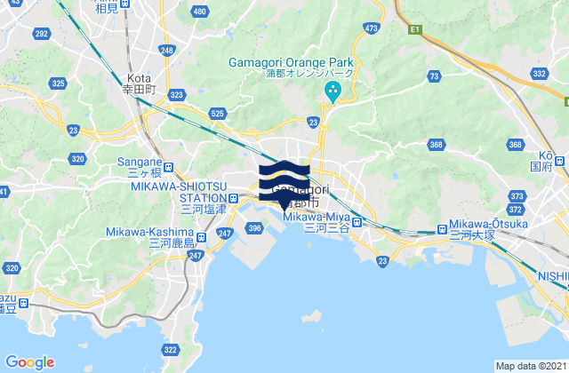 Mapa de mareas Gamagōri-shi, Japan