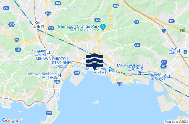 Mapa de mareas Gamagōri, Japan