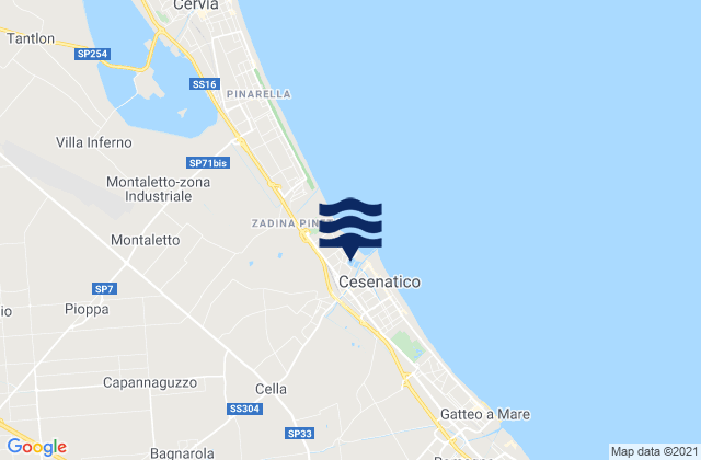 Mapa de mareas Gambettola, Italy