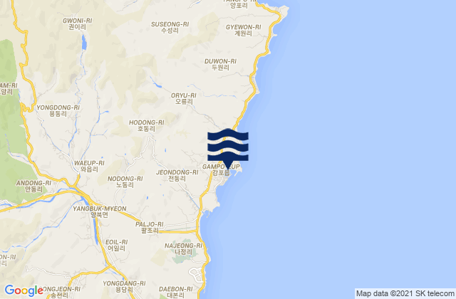 Mapa de mareas Gampo, South Korea
