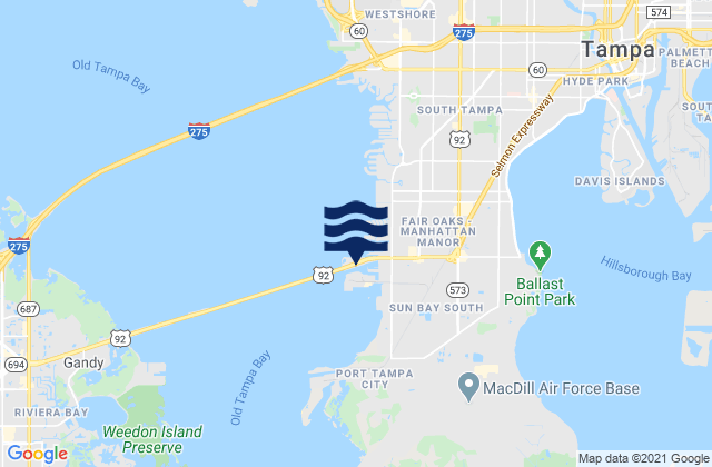 Mapa de mareas Gandy Bridge (Old Tampa Bay), United States
