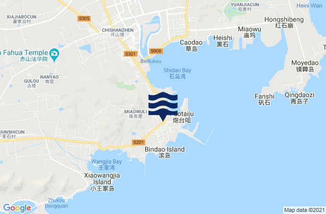 Mapa de mareas Gangwan, China
