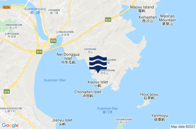 Mapa de mareas Ganjiang, China